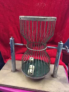 Vintage Chuck a Luck Würfelspiel Vogelkäfig Roller auf Brett montiert 361601 - Bild 1 von 1