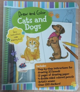 Draw and Color Sketchbook Ser.: Draw and Color: Cats and Dogs (2012, Spiral) - Picture 1 of 2