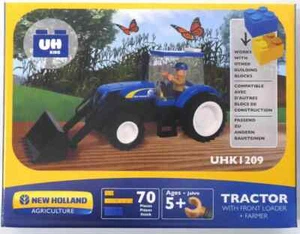 Universal Hobbies New Holland Tractor Front Loader Block Brick Construct Toy Set - Picture 1 of 5