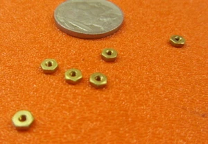 Machine Screw Hex Nuts Brass, RH, 0-80 Thread x 5/32 W x 3/64" H, 200 Pcs - Picture 1 of 12