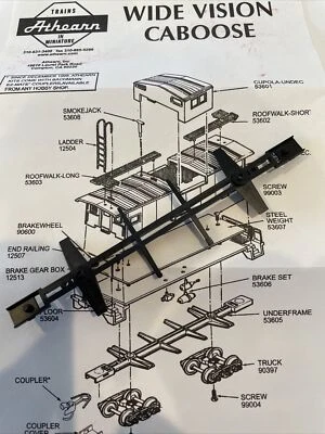 Athearn HO Wide Vision Caboose "Blue Box Parts" - Underframe #53605 - NEW - Image 1 of 2