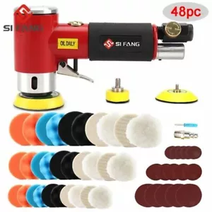 2" 3" MIni Pneumatic Polisher Air Orbital Sander Buffer Machine Car Tool 48 Pcs - Picture 1 of 6