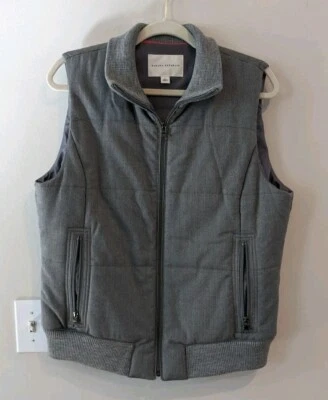 Chaleco BANANA REPUBLIC Gris Espiga Acolchado Cremallera Completa Talla Grande Foto 1 de 4