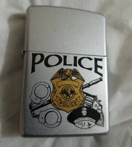 POLICE Zippo Cigarette Lighter 2005 Mtch Insert 911 Emergency Response Handcuffs - Picture 1 of 10
