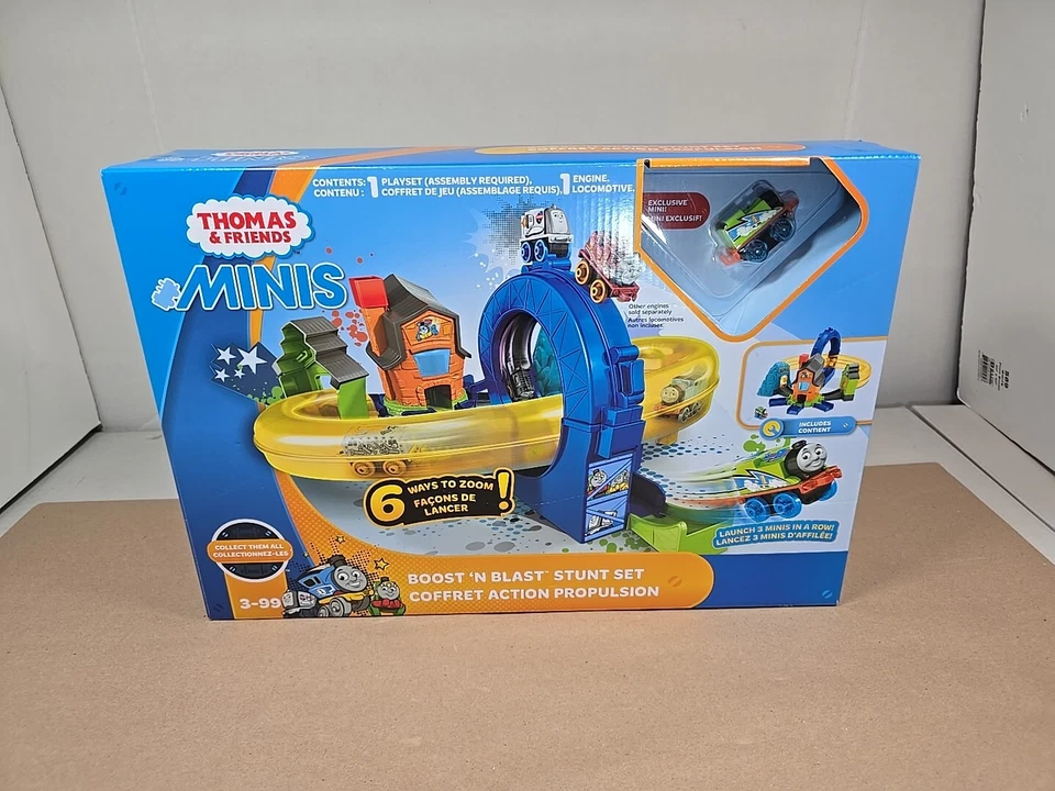 Thomas and Friends Minis Boost 'N Blast Stunt Set w Exclusive Mini New Sealed  - Image 1 of 4