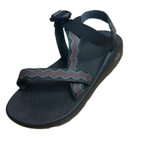 Chaco Z/1 Yampa Sandals Men's12 Corrugate Adjustable Strap Black Gray Red - Picture 1 of 12