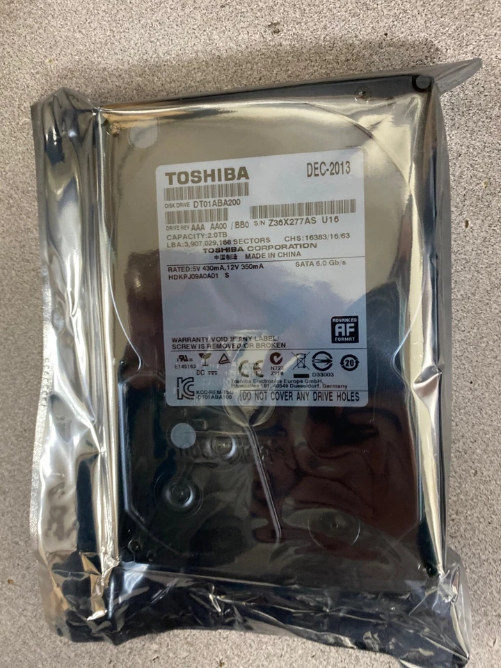 Toshiba 2TB DT01ABA200 3.5" SATA Drive 5700 RPM 32MB 3.5" - Image 1 of 1