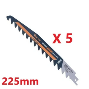 5X 225mm TCT Calcestruzzo Cemento Cavo Mattone Taglio Lama Seghetto Reciproco US - Foto 1 di 19