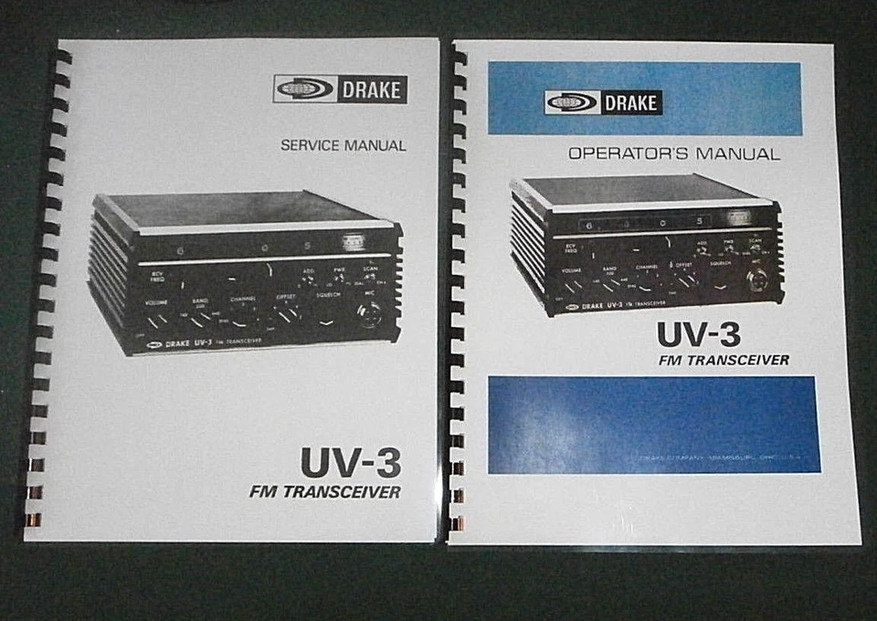 Drake UV-3 Instruction & Service Manuals: 11" X 17" Foldouts & Plastic Covers! - Image 1 of 1