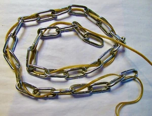 Vintage Mid Century Modern 53 Inch Heavy Duty Chrome Hanging Lamp Chain - Picture 1 of 3