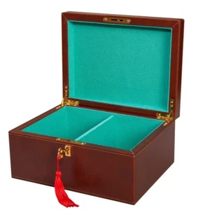 Premium Cuir Échecs Boîte - Marron - Non Logo - Picture 1 of 1