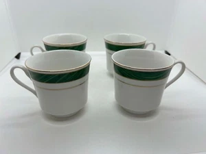VTG Majesty Fine China Malachite Coffee Cup SET Tea Cup Marbled Green (Lot of 4) - Picture 1 of 13