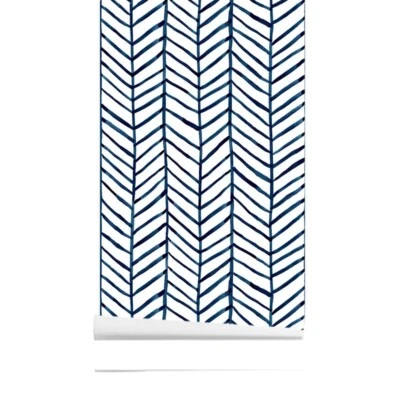 White Blue Stripes Peel And Stick Wallpaper Vinyl Self Adhesive Home Decor - Image 1 of 4