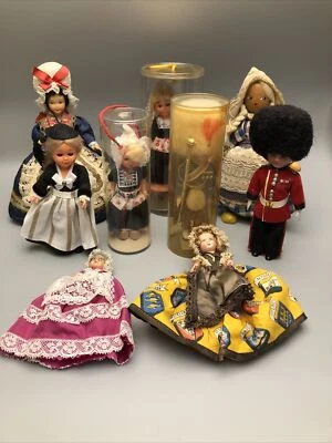 Set of 9 Vintage European Souvenir Dolls, Holland in Tube, Poland, British etc - Image 1 of 4