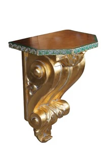 Italian Baroque Regency Scrolled Acanthus Leaf Corbel Wall Bracket Shelf Sconce - Picture 1 of 15