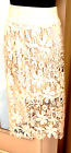 Jupe crayon à couches en dentelle ivoire Decree sous le genou longueur femme taille moyenne