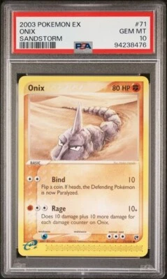 PSA 10 ONIX 71 EX SANDSTORM POKEMON 2003 GEM MINT LOW POP - Image 1 of 2