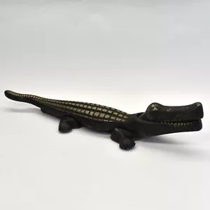 Vintage Alligator Nutcracker Cast Metal 2 Piece Collectible Crocodile - Picture 1 of 5
