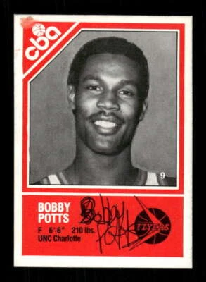 1982-82 TCMA CBA Wisconsin Flyers 9 Bobby Potts  signed auto autgraph very rare  - Image 1 of 2