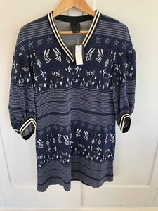 Anthropologie Women's Dress Navy/White Size M - Picture 1 of 4