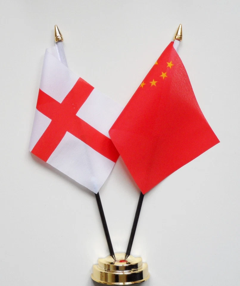 England & China Double Friendship Table Flag Set - Image 1 of 1