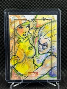 Tarjeta de boceto 2010 Marvel Heroes & Villains SketchaFEX Brandon Kenney Rogue 1/1 - Imagen 1 de 2