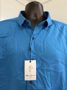 Robert Graham Vertigo Herren Hemd In XL Blau Kurzarm Neu mit Etikett - Bild 1 von 12