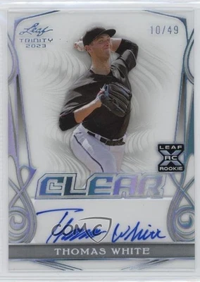 2023 Leaf Trinity Clear Auto Platinum 10/49 Thomas White #CA-TW1 - Image 1 of 3
