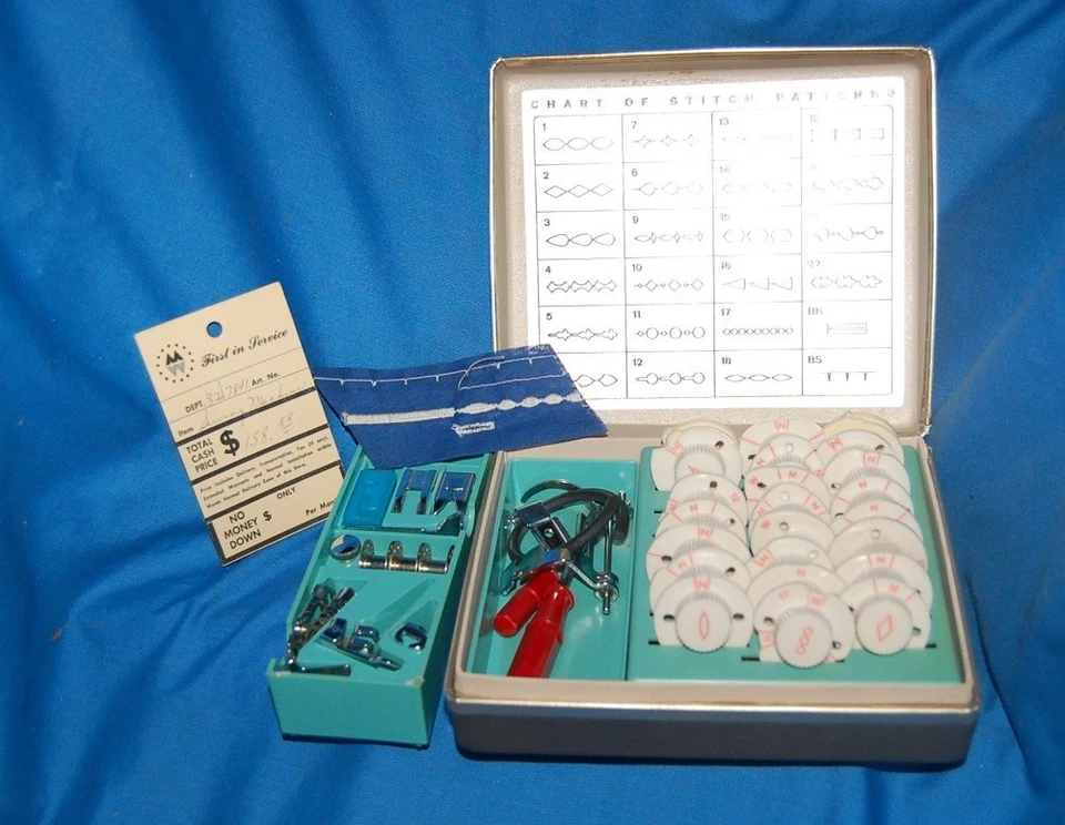 Vintage Signature Sewing Machine Cams & Accessory Presser Feet in Original Box - Image 1 of 4