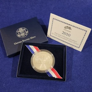 2010 W American Veterans Disabled for Life Commemorative Silver Dollar - Picture 1 of 11