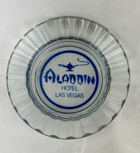 Vintage Aladdin Hotel Las Vegas Glass Ashtray Casino Collectible Genie Lamp - Picture 1 of 8