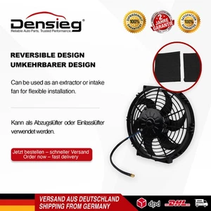 Densieg Ventola Radiatore Auto Universale 10" Ventilatore Elettrico 12V 80W per Auto Camion - Foto 1 di 6