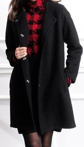 Chaqueta larga señora abrigo de transición calidad lana de cocina negro talla 40 NUEVO HB5 - Imagen 1 de 4