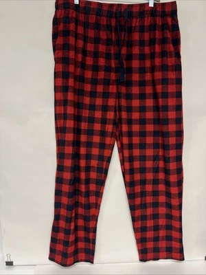 Pantalones de dormir Izod negros y rojos a cuadros para hombre XL Foto 1 de 4