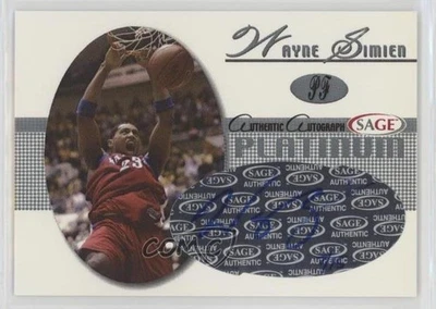 2005-06 SAGE Auto Auto Platinum /15 Wayne Simien #A19 Rookie Auto RC - Image 1 of 2