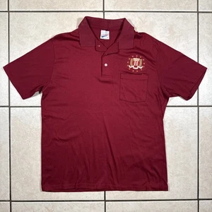 FBI Fidelity Bravery Integrity Maroon Polo Large USA Made Screenmate Vintage 70s - Picture 1 of 8