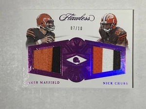 2018 Flawless Baker Mayfield/ Nick Chubb Patch /10 RC - Picture 1 of 2