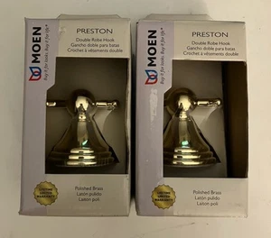 2er Set Moen poliertes Messing Doppel Gewandhaken Preston DN8403PB - Bild 1 von 6