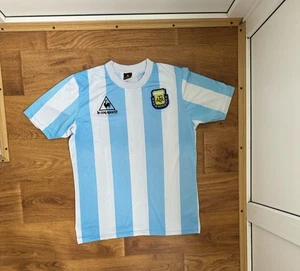Le Coq Sportif Argentina Diego Maradona WC1986 Retro Vintage HomeJersey M Remake - Picture 1 of 6
