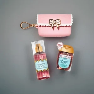 🌸 Bath & Body Works PINK BOW Purse Pocket*Bac* Holder Spray Sweetest Song 🌸 - Picture 1 of 1