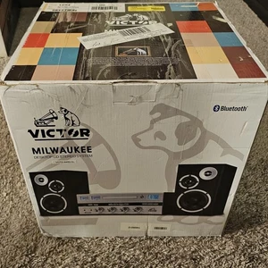 Victor Milwaukee II Desktop Bluetooth CD Stereo System with Functional VU Meters - Picture 1 of 3