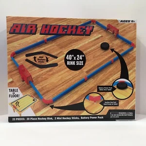 Mini Air Hockey Rink Sticks And Battery Power Puck Table Top Game, 23 Pieces - Picture 1 of 12
