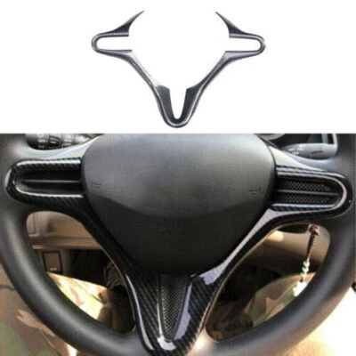 Volante estilo fibra de carbono Honda Fit Jazz 2008-2013 acabamento tipo U - Imagem 1 de 4