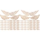 200 Pcs Diy Christmas Mantel Decor Angel Wings Wood Piece Decorate