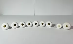 9 tiradores de perillas de cajón de porcelana blanca - Imagen 1 de 11
