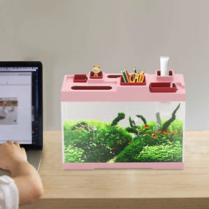 Serbatoio per pesci da tavolo stretto contenitore per pesci scrivania acquario per pesci acrilico - Foto 1 di 14
