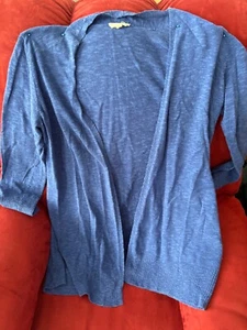 Cárdigan abierto EILEEN FISHER, azul marino, talla PM - Imagen 1 de 4