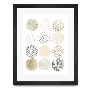 Giant Art 24x32 Neutral Pattern Play I Matted and Framed in Multi-Color - Picture 1 of 3