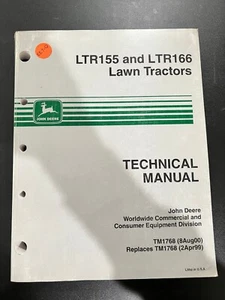 JOHN DEERE LTR155 UND LTR166 RASENTRAKTOR TECHNISCHES HANDBUCH TM1768 - Bild 1 von 4
