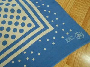 "De Colección Antiguo AZUL CIELO BLANCO LUNARES PUNTO Algodón Motociclista EE. UU. BANDANA Hanky 20" - Imagen 1 de 2